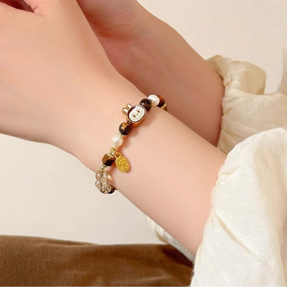 2PCs Handmade Beaded Labubu Bracelet-Labubu Jewelry-Great Girls Gift-Cute Bunny - Picture 9 of 9